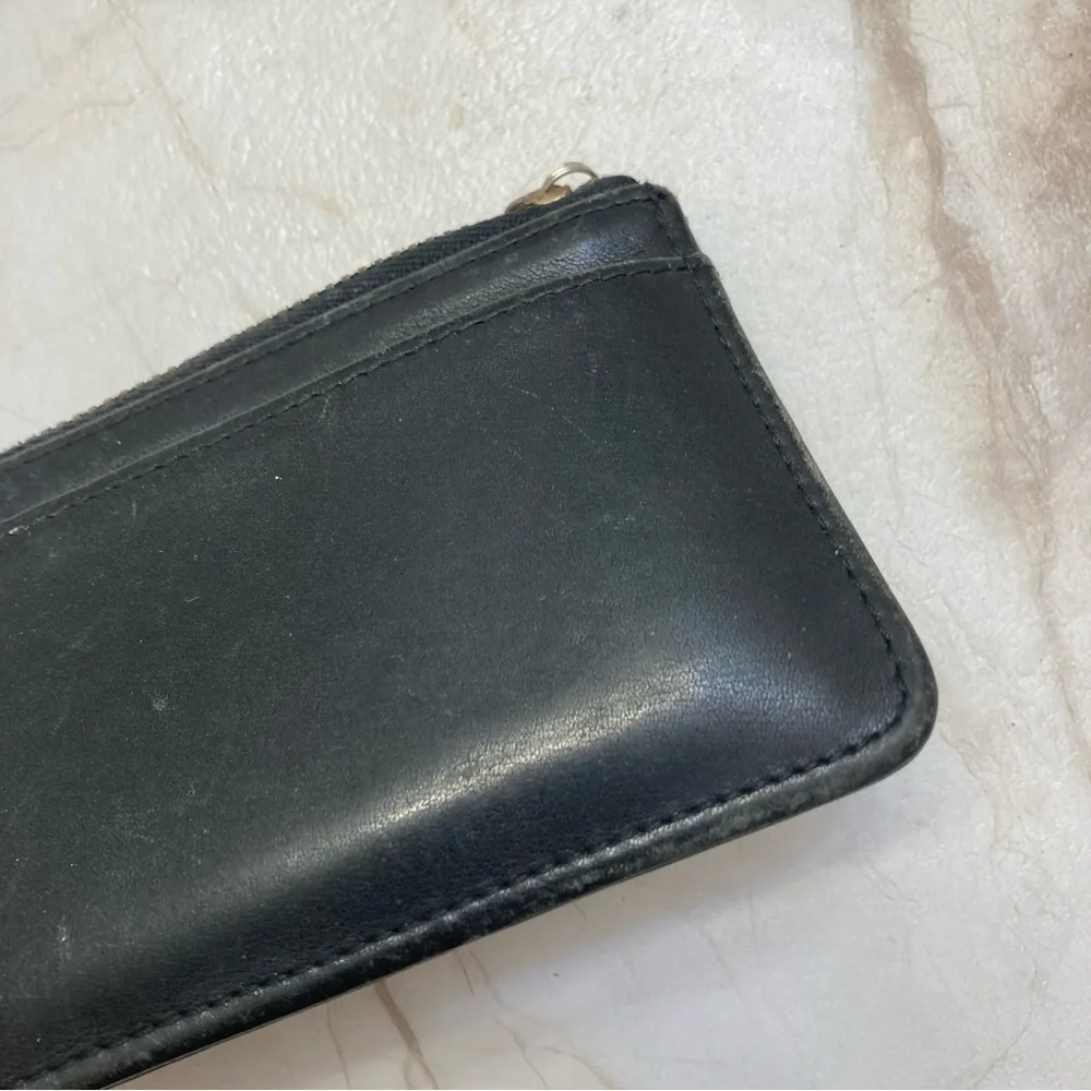 Coach black leather vintage keyring cardholder